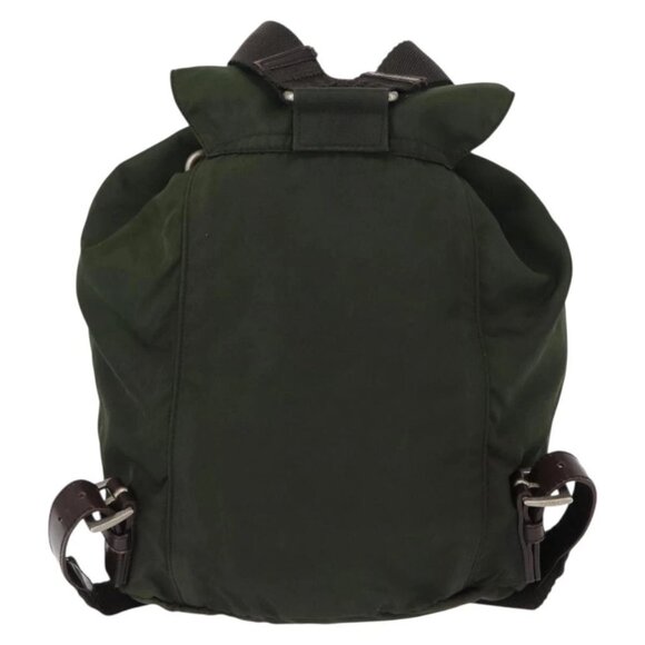 PRADA Backpack Nylon Khaki Silver Auth BA7769 main image 8